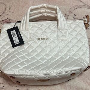 BNWT. MZ Wallace Pearl Metallic Quilted Small Sutton Tote.